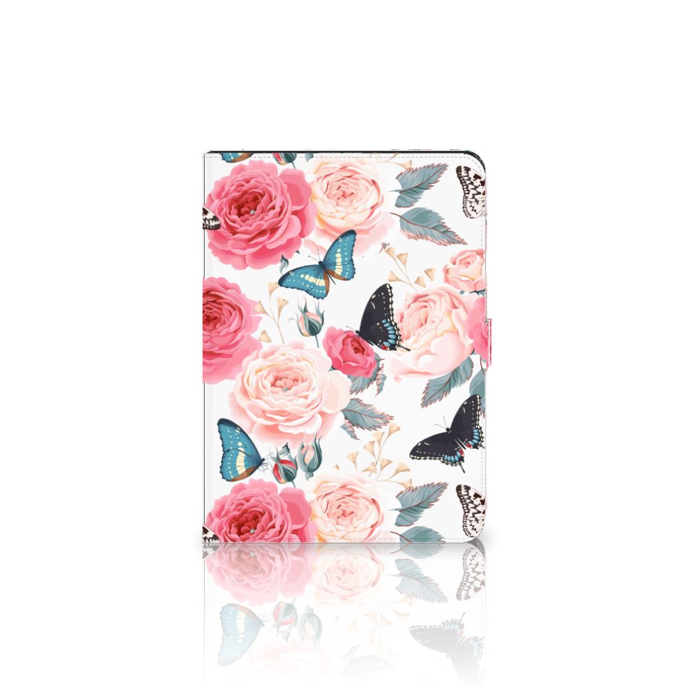 iPad Air (2020/2022) 10.9 inch Tablet Cover Butterfly Roses vooraanzicht