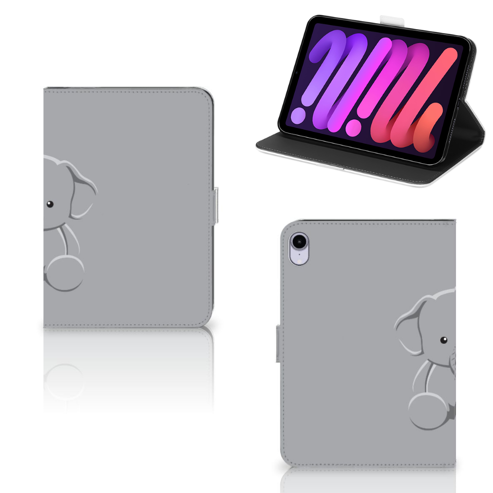 iPad Mini 6 (2021) Hippe Tablet Hoes Grijs Baby Olifant