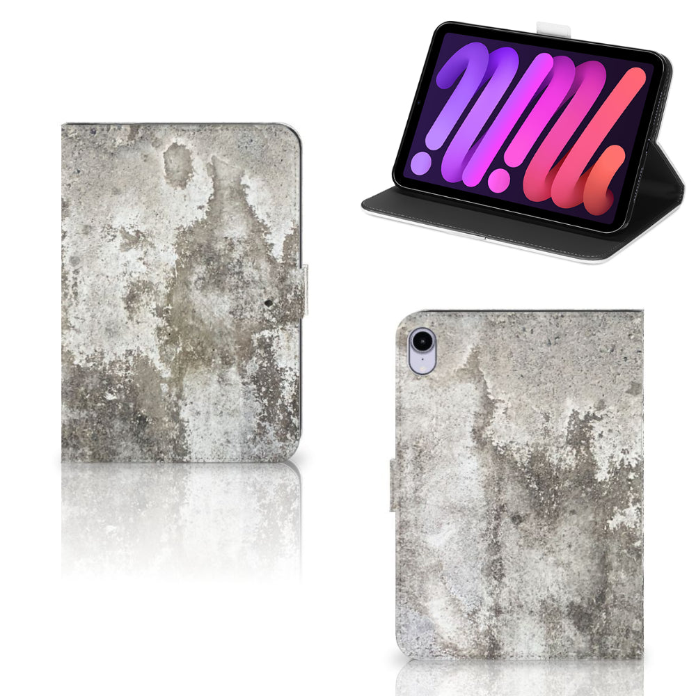 iPad Mini 6 (2021) Leuk Tablet hoesje  Beton Print