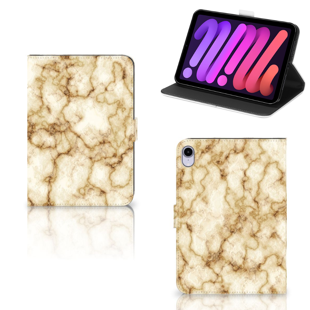 iPad Mini 6 (2021) Leuk Tablet hoesje  Marmer Goud