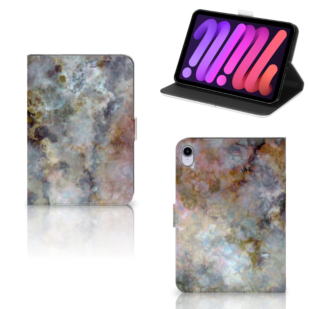 iPad Mini 6 (2021) Leuk Tablet hoesje  Marmer Grijs