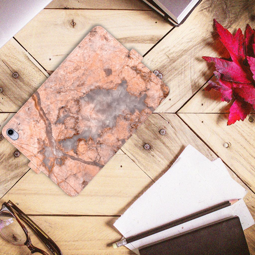 iPad Mini 6 (2021) Leuk Tablet hoesje  Marmer Oranje