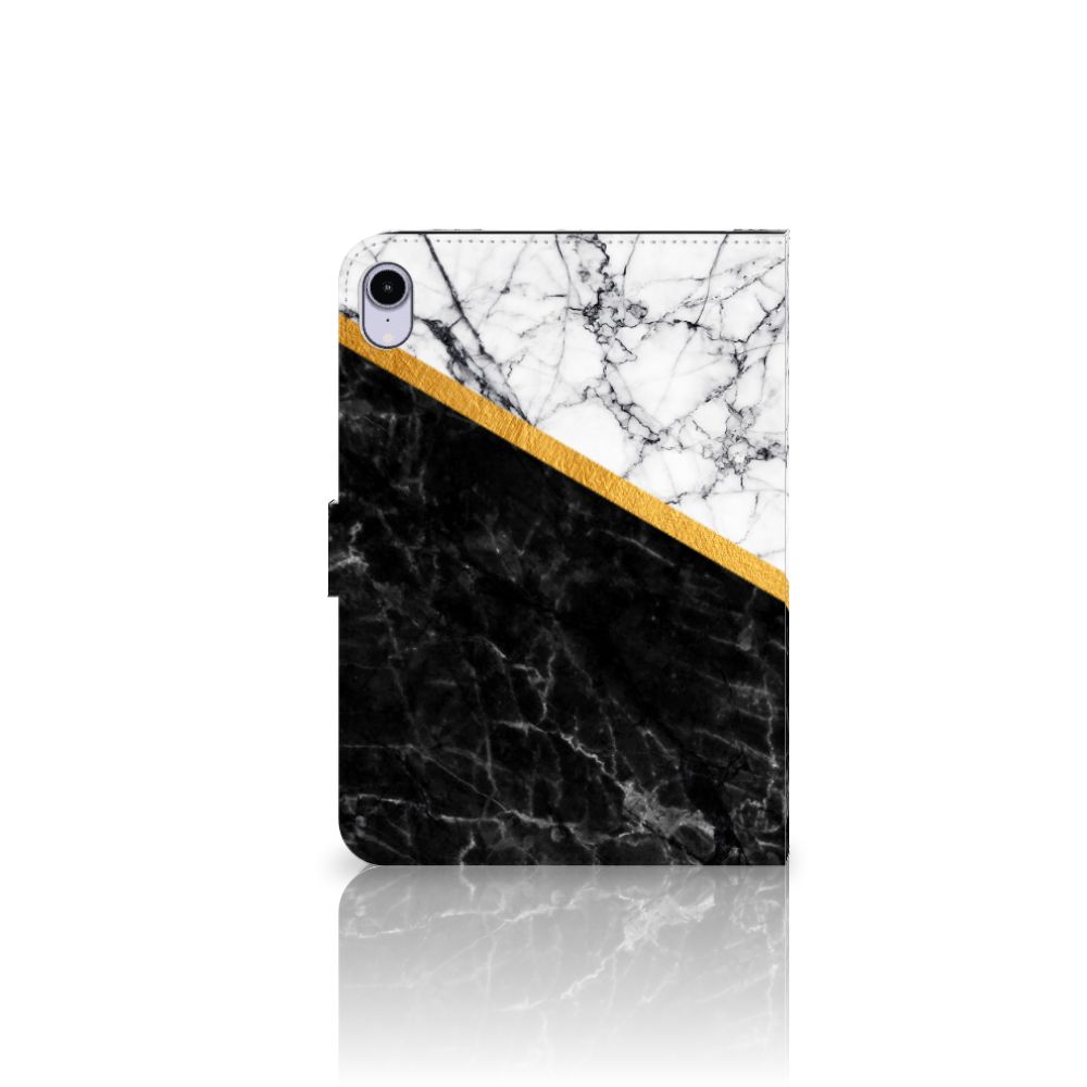 iPad Mini 6 (2021) Leuk Tablet hoesje  Marmer Wit Zwart - Origineel Cadeau Man