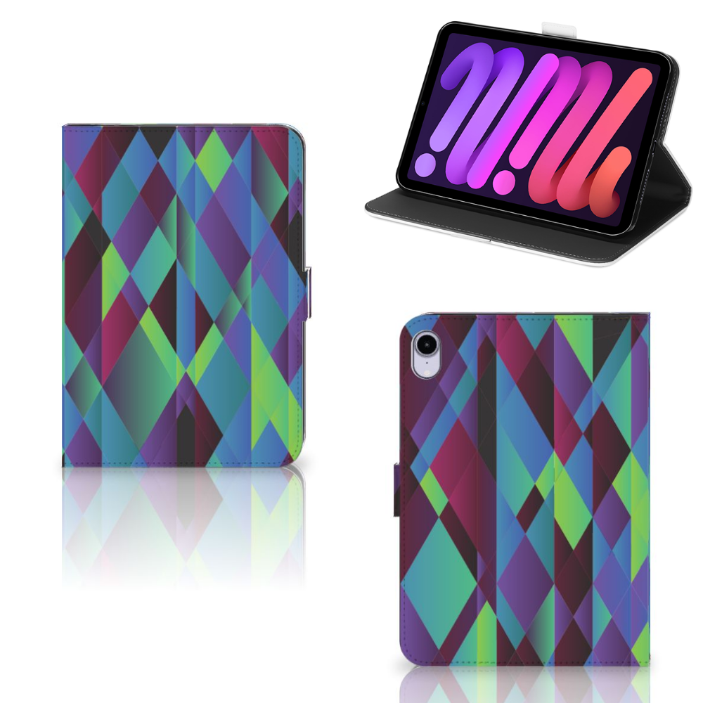 iPad Mini 6 (2021) Tablet Beschermhoes Abstract Green Blue