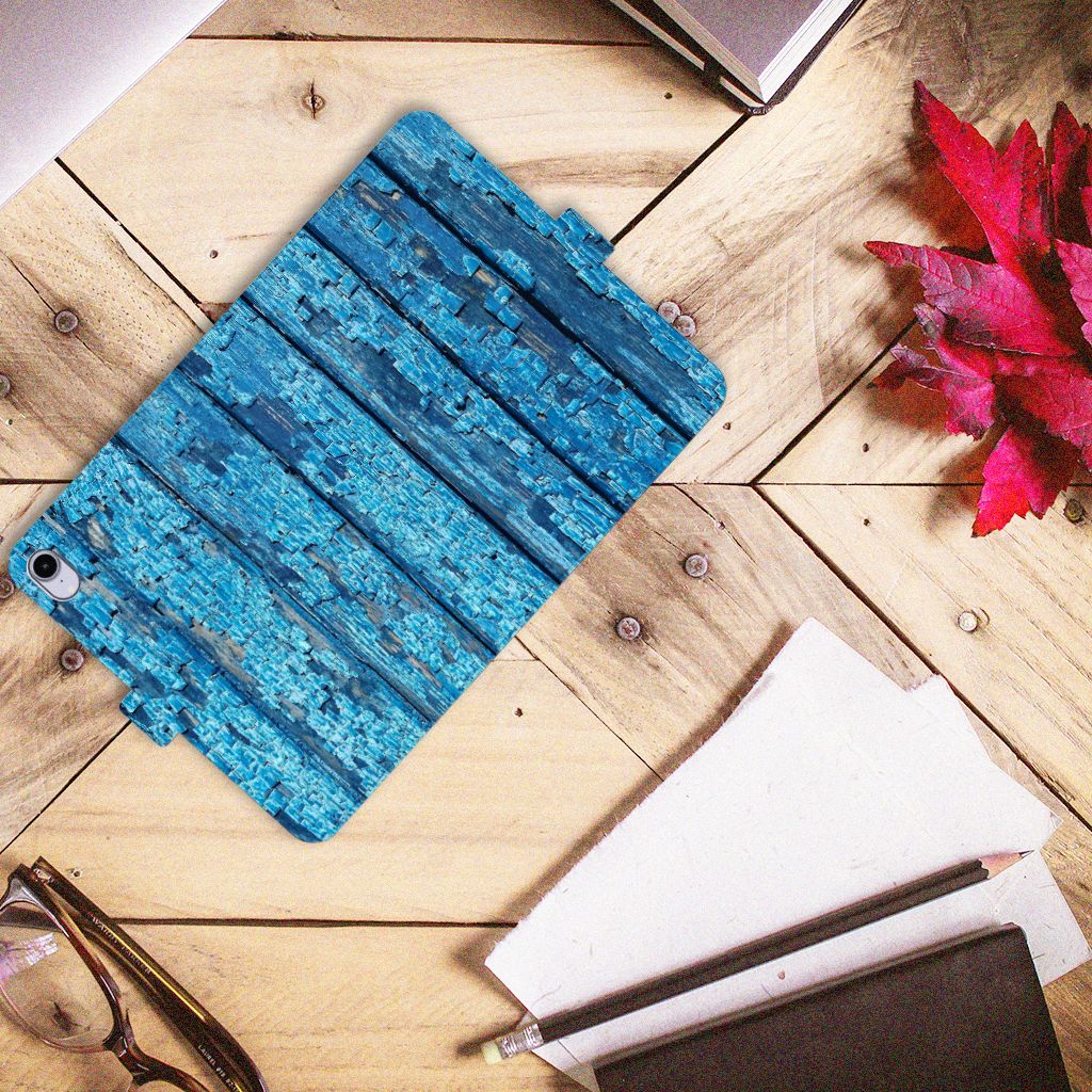 iPad Mini 6 (2021) Tablet Book Cover Wood Blue