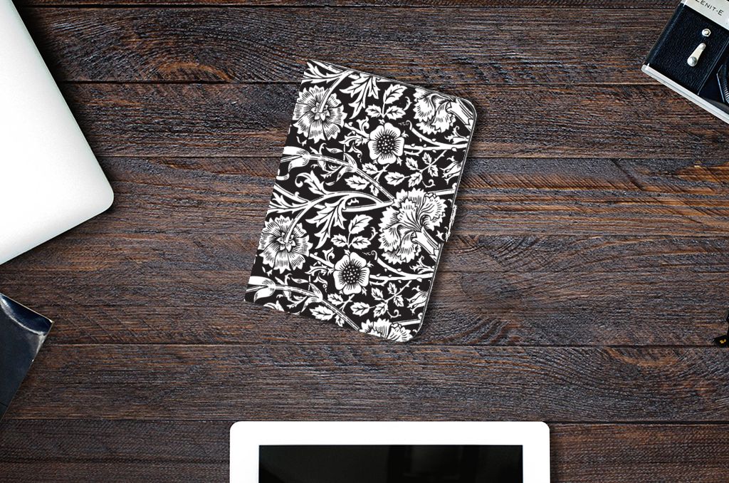 iPad Mini 6 (2021) Tablet Cover Black Flowers