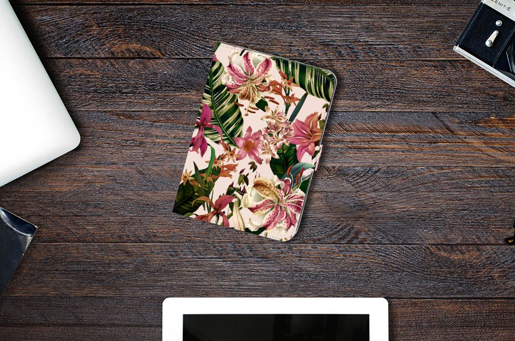 iPad Mini 6 (2021) Tablet Cover Flowers bloemen design bovenaanzicht