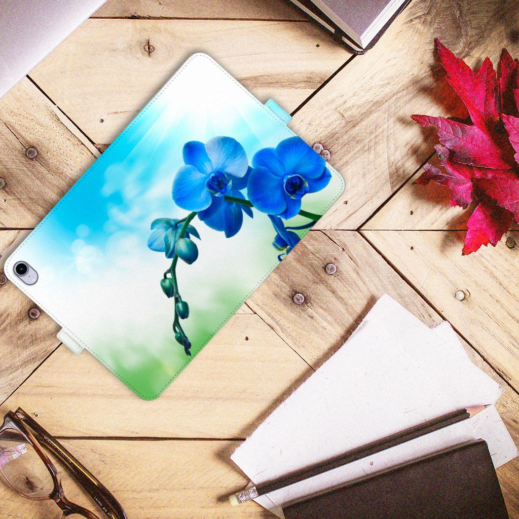 iPad Mini 6 (2021) Tablet Cover Orchidee Blauw - Cadeau voor je Moeder