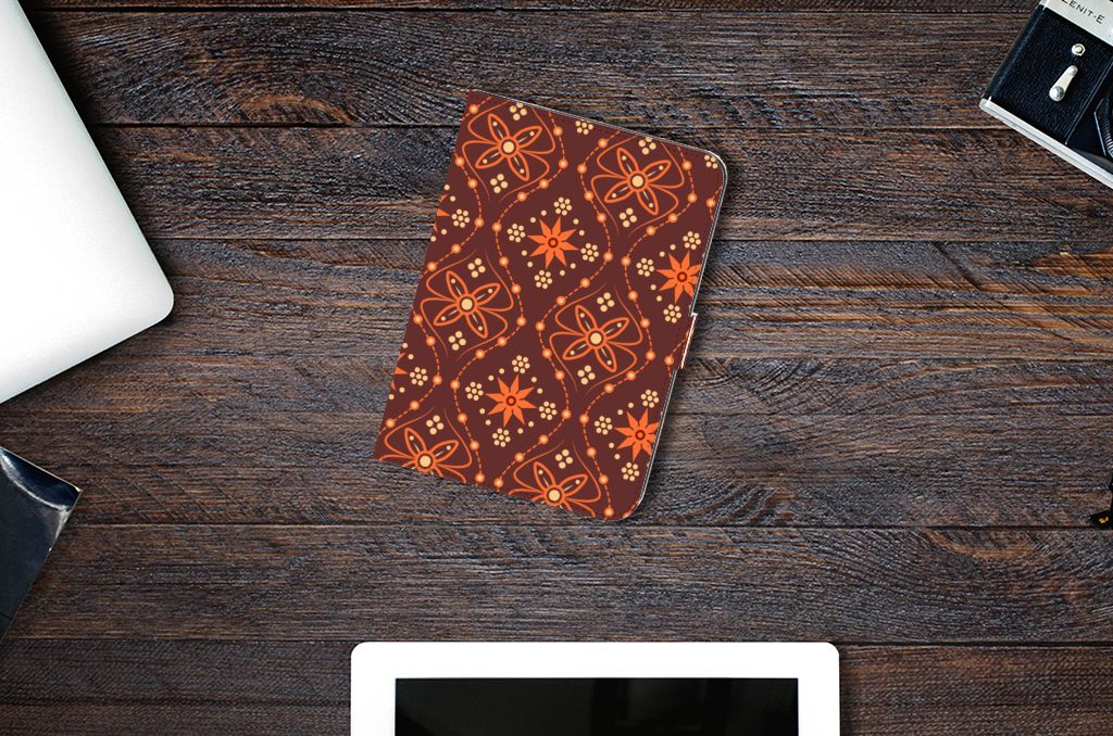 iPad Mini 6 (2021) Tablet Hoes Batik Brown bovenaanzicht design