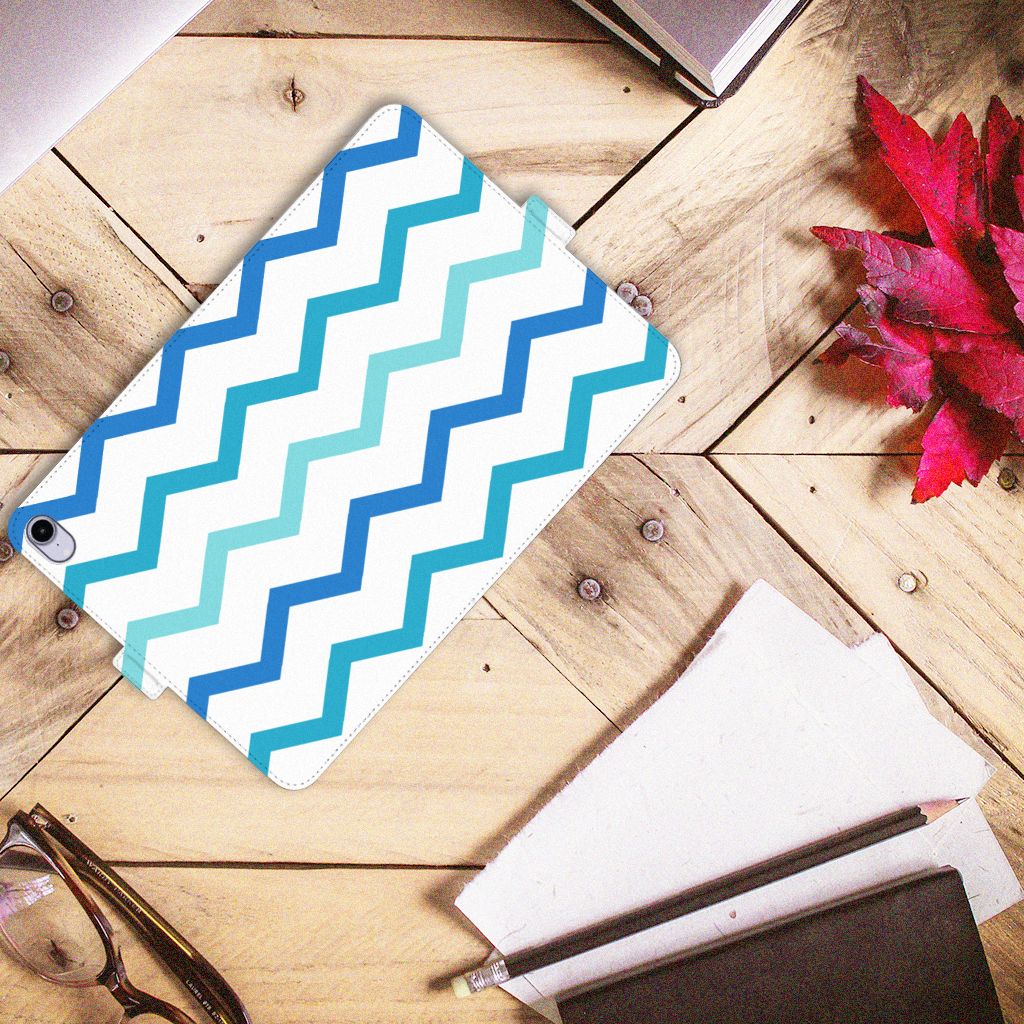 iPad Mini 6 (2021) Tablet Hoes Zigzag Blauw