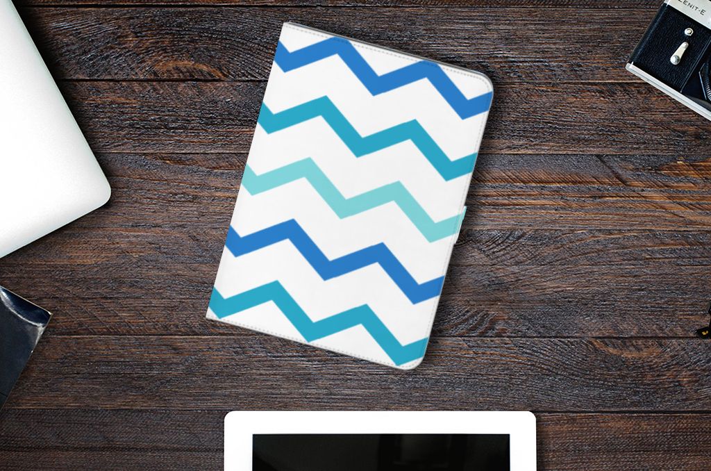iPad Pro 11 2020/2021/2022 Tablet Hoes Zigzag Blauw