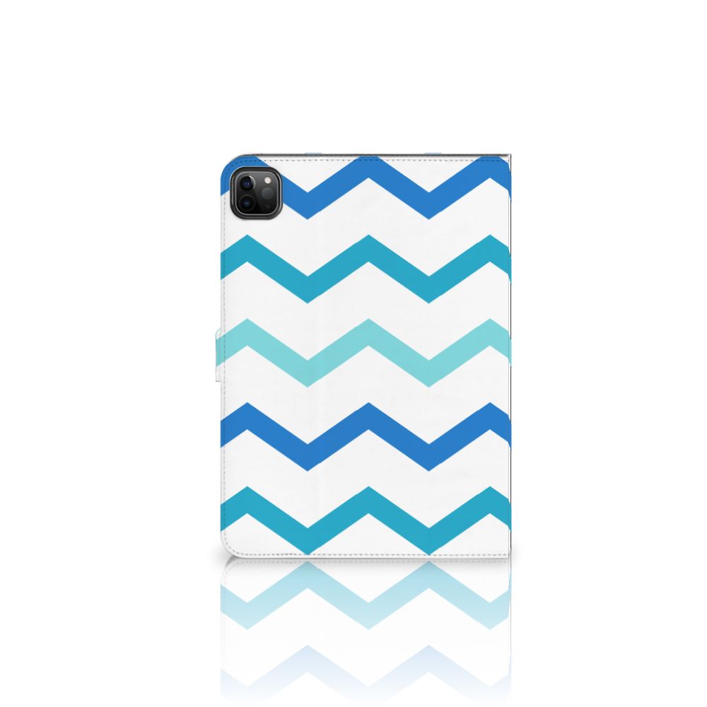 iPad Pro 11 2020/2021/2022 Tablet Hoes Zigzag Blauw