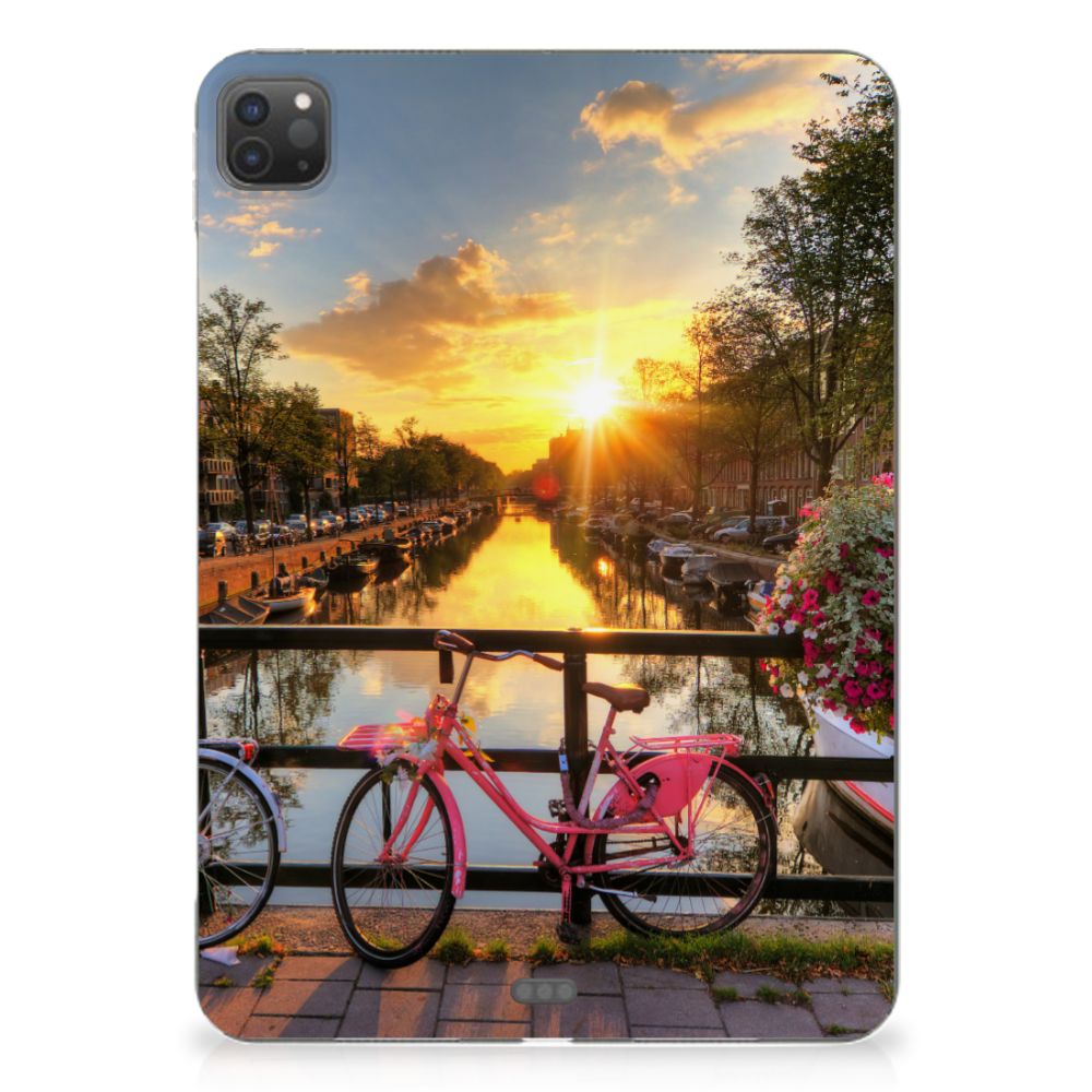 iPad Pro 11 (2024) Hip Hoesje Amsterdamse Grachten ontwerp fiet s sunset aanzicht