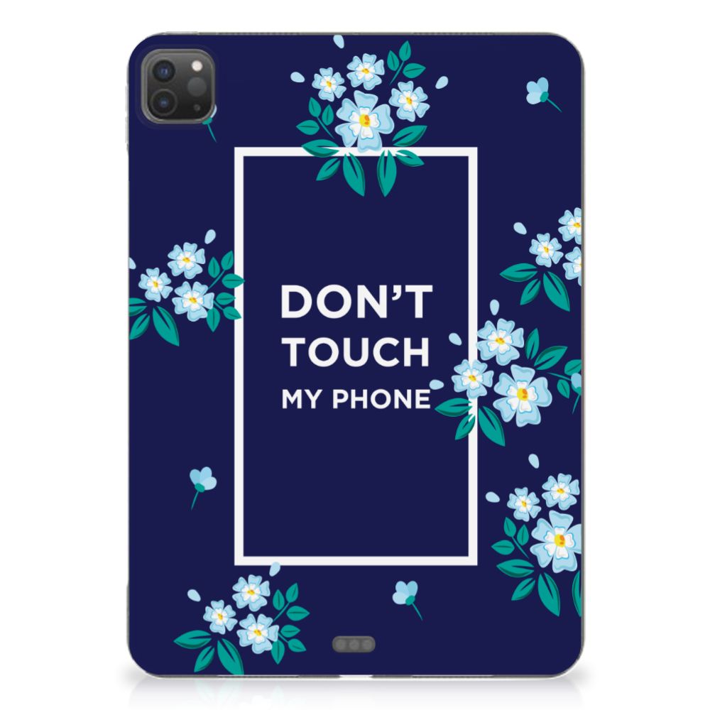 iPad Pro 11 (2024) Print Case Flowers Blue DTMP voorkant