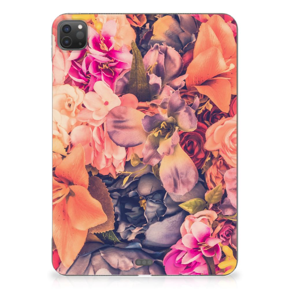 iPad Pro 11 (2024) Siliconen Hoesje Bosje Bloemen bloemen design achterkant
