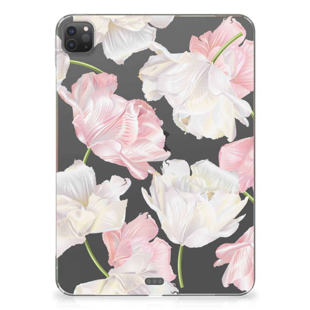 iPad Pro 11 (2024) Siliconen Hoesje Lovely Flowers bloemen design voorkant