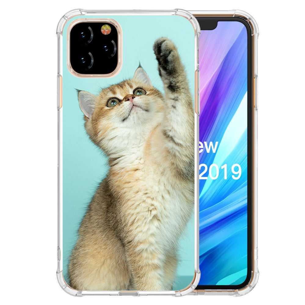 Apple iPhone 11 Pro Hoesje Ontwerpen – Anti-Shock Back Cover met Foto kat ontwerp voorzijde