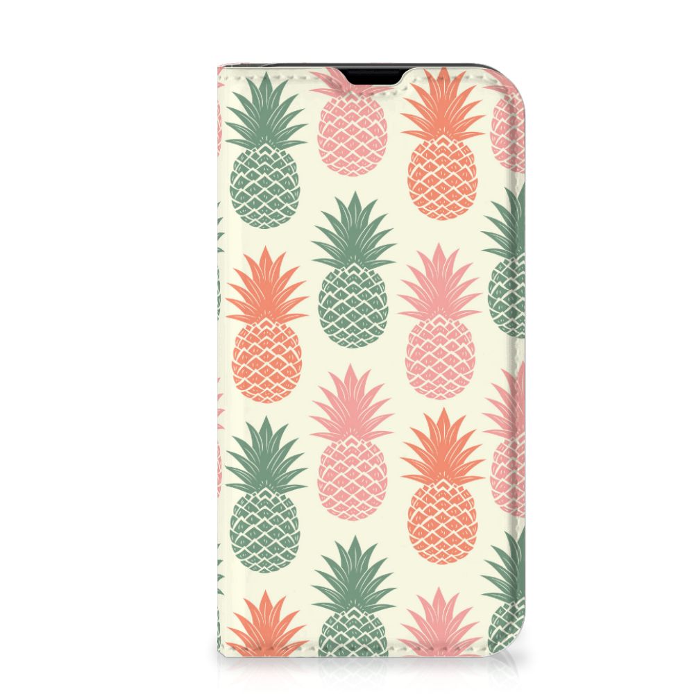 iPhone 13 Mini Flip Style Cover Ananas design ananas vooraanzicht