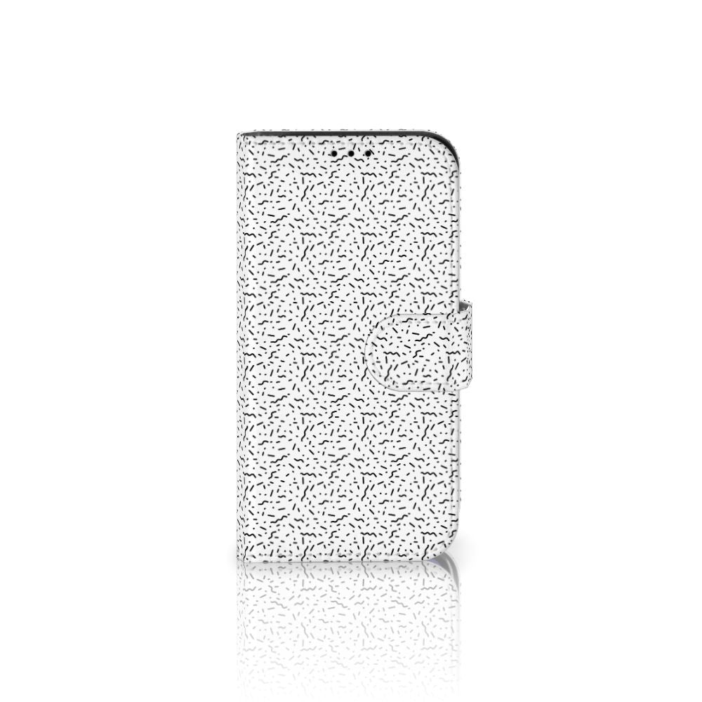 iPhone 13 Mini Telefoon Hoesje Stripes Dots voorkant ontwerp zwart wit