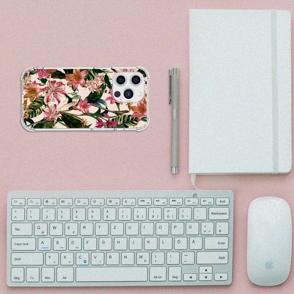 iPhone 13 Pro Max Case Flowers bloemen design bovenaanzicht