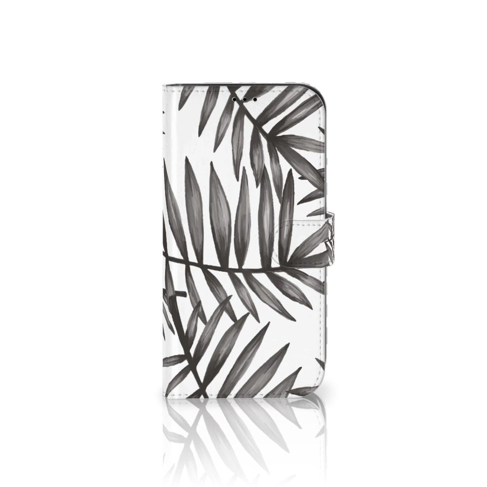 iPhone 13 Pro Max Hoesje Leaves Grey design voorkant