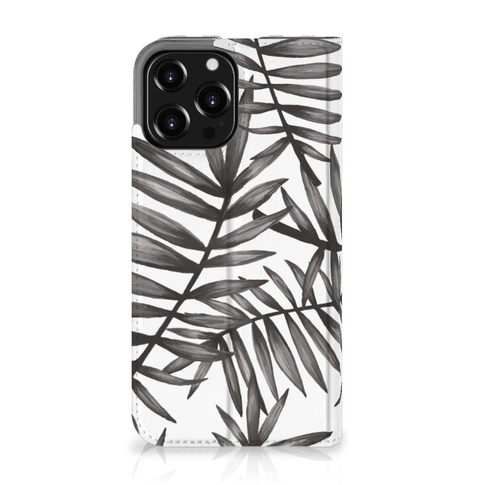 Apple iPhone 13 Pro Max Smart Cover Leaves Grey voorkant