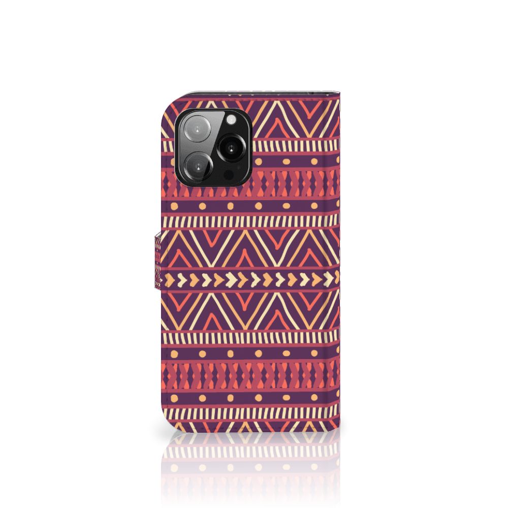 iPhone 13 Pro Max Telefoon Hoesje Aztec Paars telefoonhoesje Aztec Paars zijaanzicht