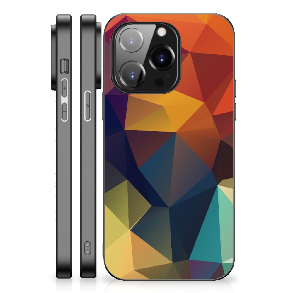Apple iPhone 14 Pro Backcover Polygon Color backcover abstract print aanzicht