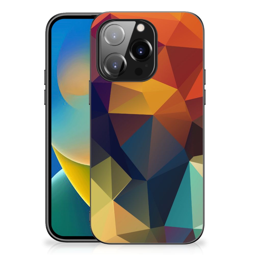 Apple iPhone 14 Pro backcover Polygon Color abstract design aanzicht