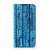 iPhone 14 Pro Max Book Wallet Case Wood Blue blauw hout vooraanzicht