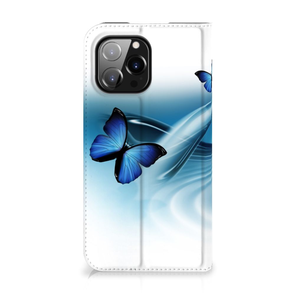 iPhone 14 Pro Max Hoesje maken Vlinders design blauwe vlinders aanzicht