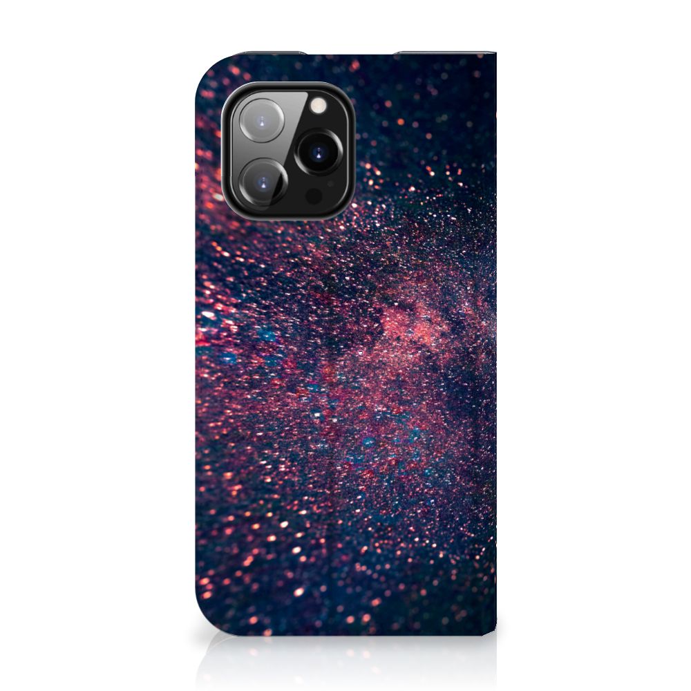 iPhone 14 Pro Max Stand Case Stars kunstzinnig glitter ontwerp paarse blauwe kleuren design