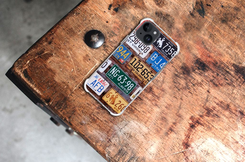 iPhone 15 Anti-shock Hoesje met foto Kentekenplaten B2C Telecom
