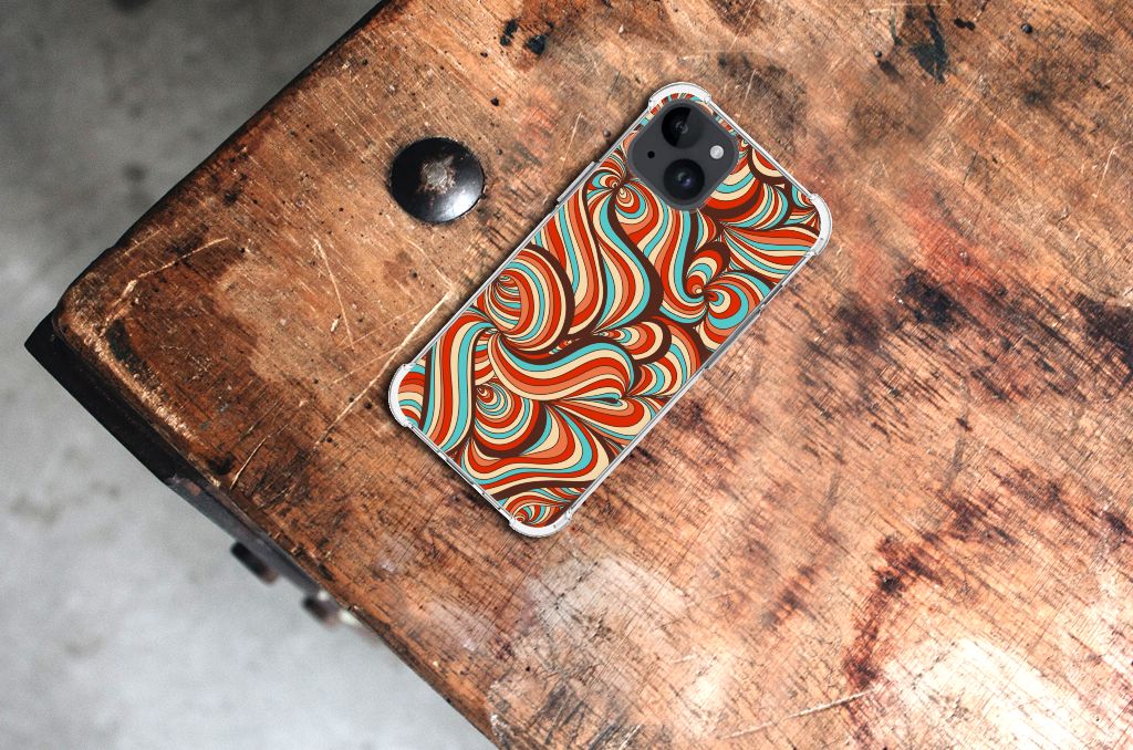 iPhone 15 Back Cover Retro retro design achterkant