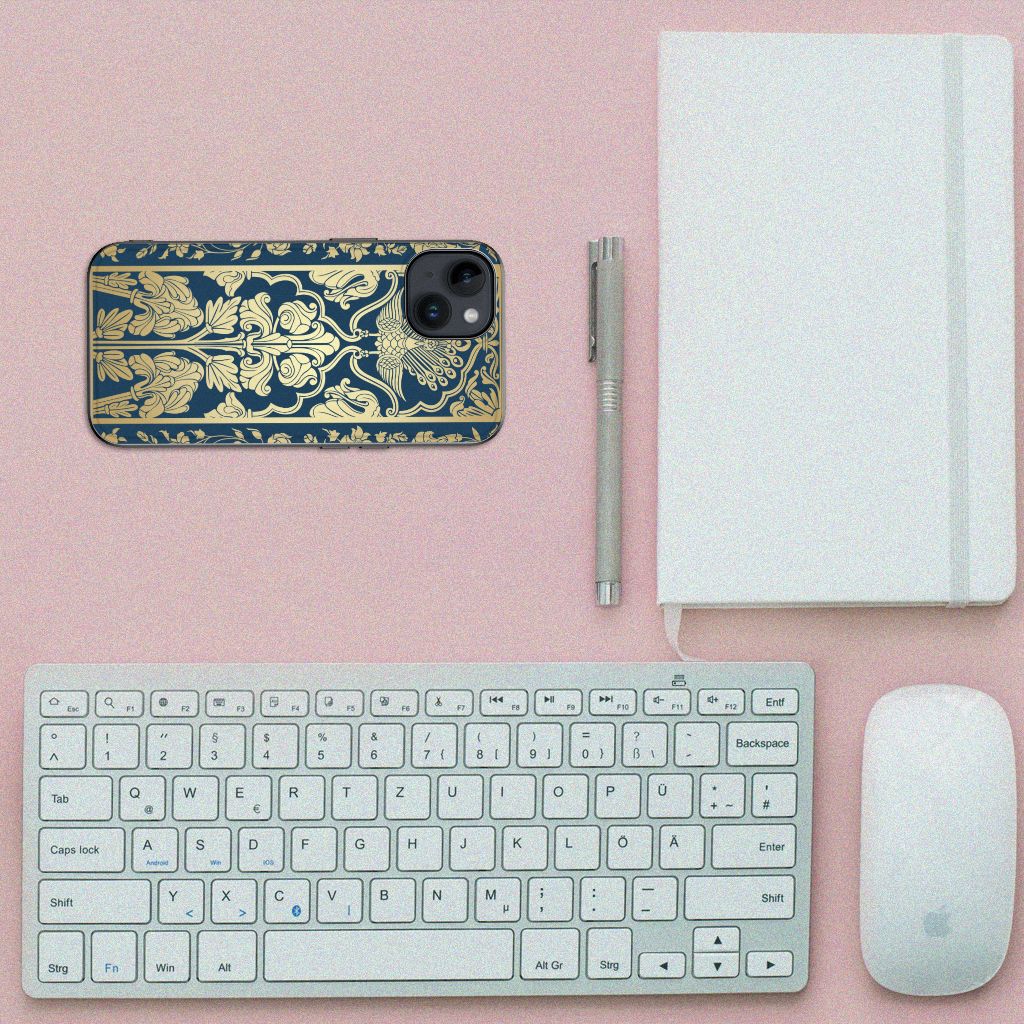 iPhone 15 Bloemen Hoesje Beige Flowers B2C Telecom