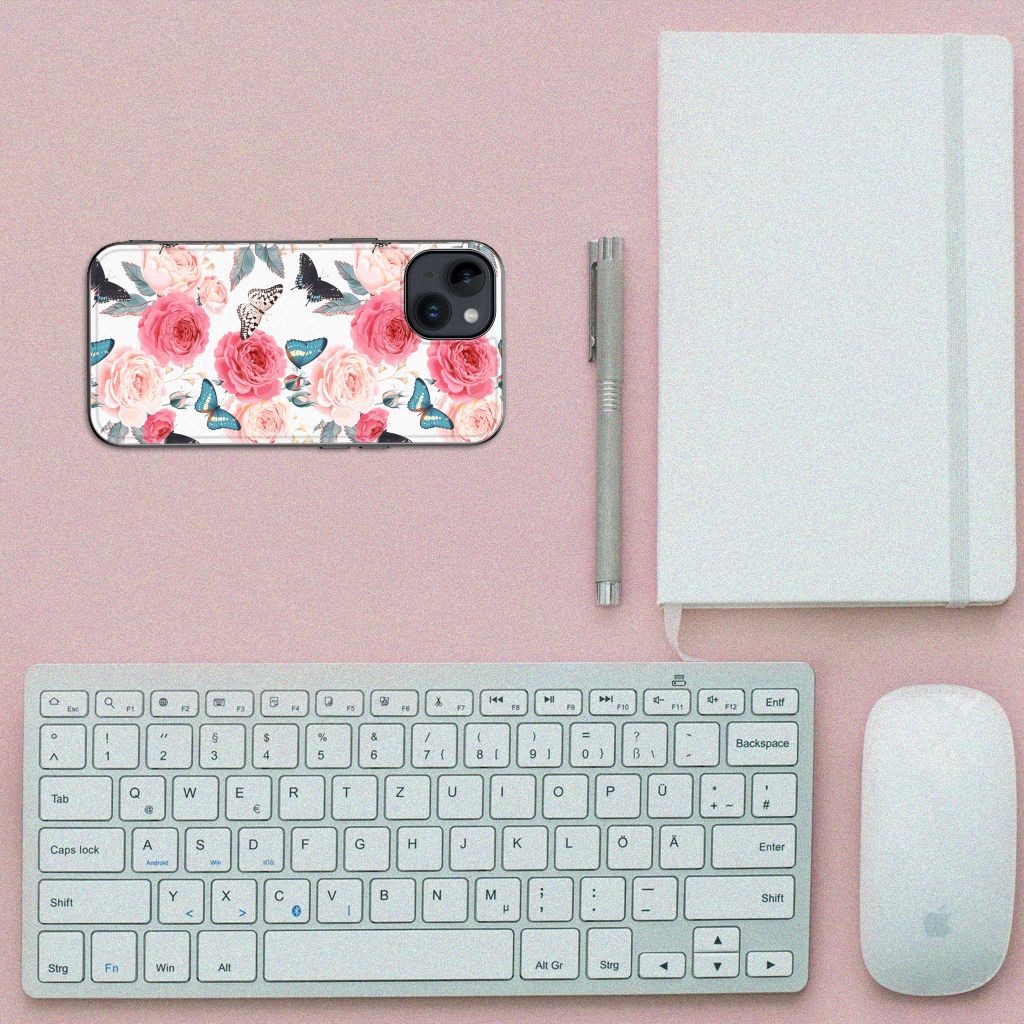 iPhone 15 Bloemen Hoesje Butterfly Roses B2C Telecom