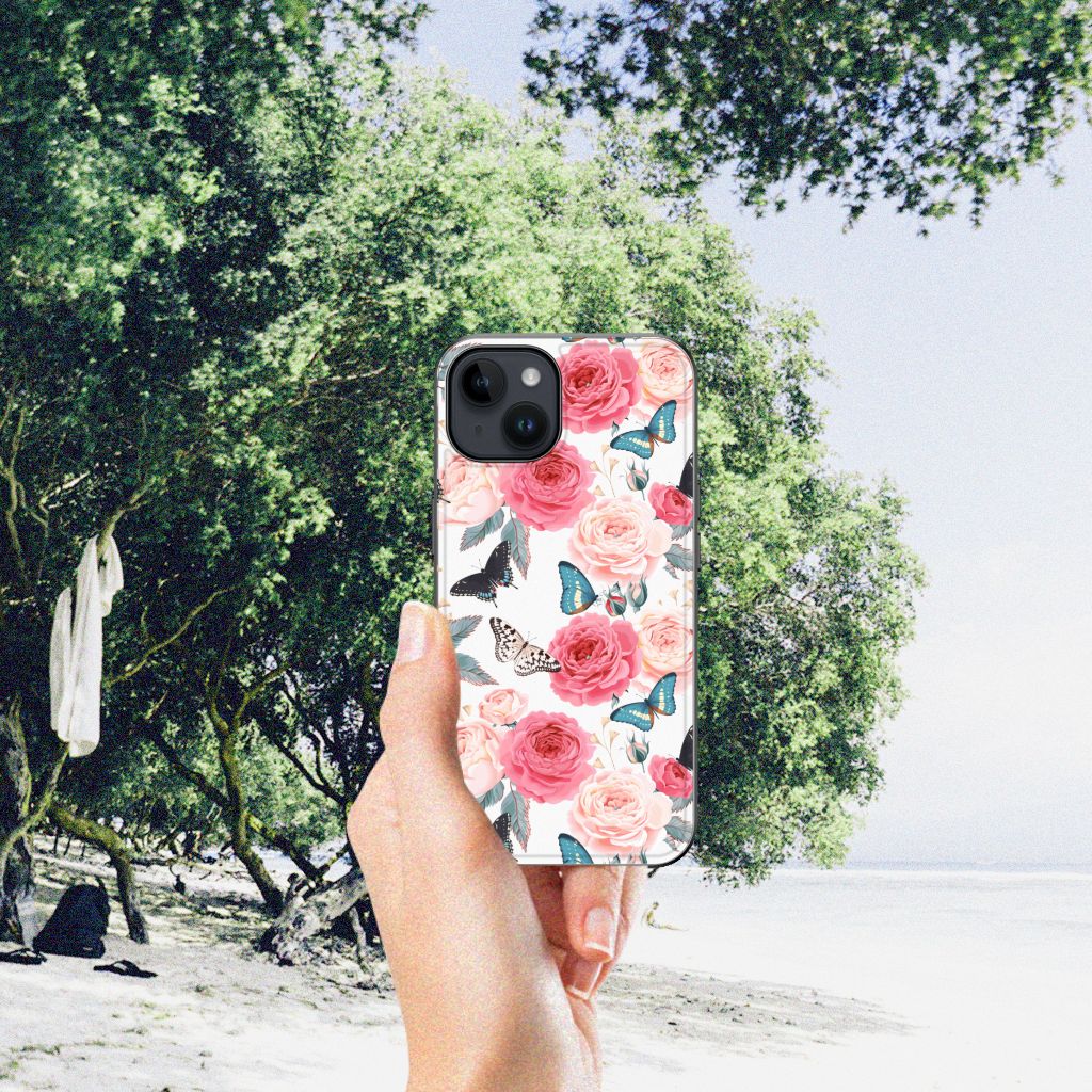 iPhone 15 Bloemen Hoesje Butterfly Roses B2C Telecom