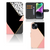 iPhone 15 Book Case Zwart Roze Vormen met geometrisch ontwerp en ruimte voor 3 pasjes 📱