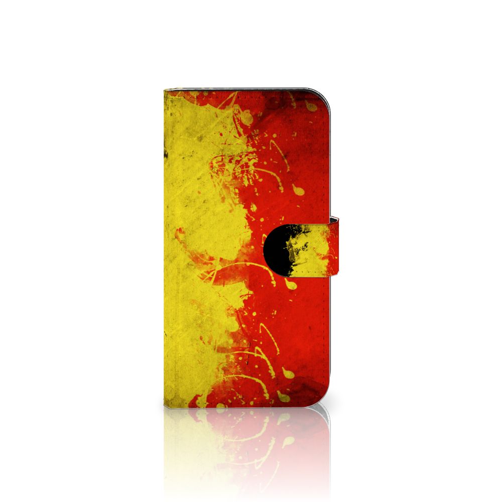 iPhone 15 Bookstyle Case België designkleur geel rood voorkant