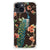 iPhone 15 Case Anti-shock Pauw met Bloemen design pauw met bloemen voorkant