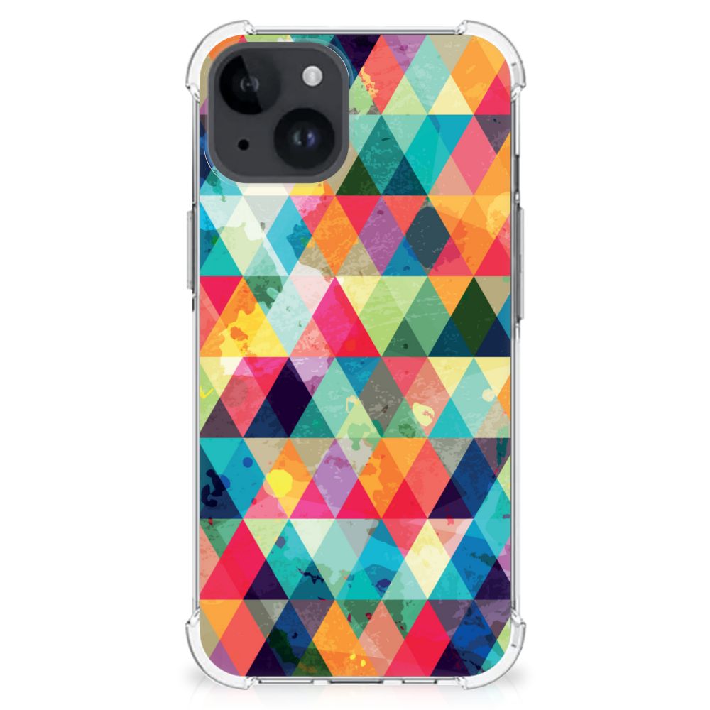 iPhone 15 Doorzichtige Silicone Hoesje Geruit B2C Telecom