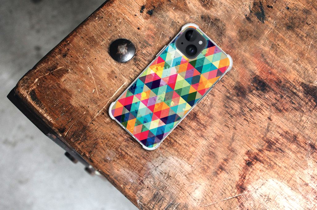 iPhone 15 Doorzichtige Silicone Hoesje Geruit B2C Telecom