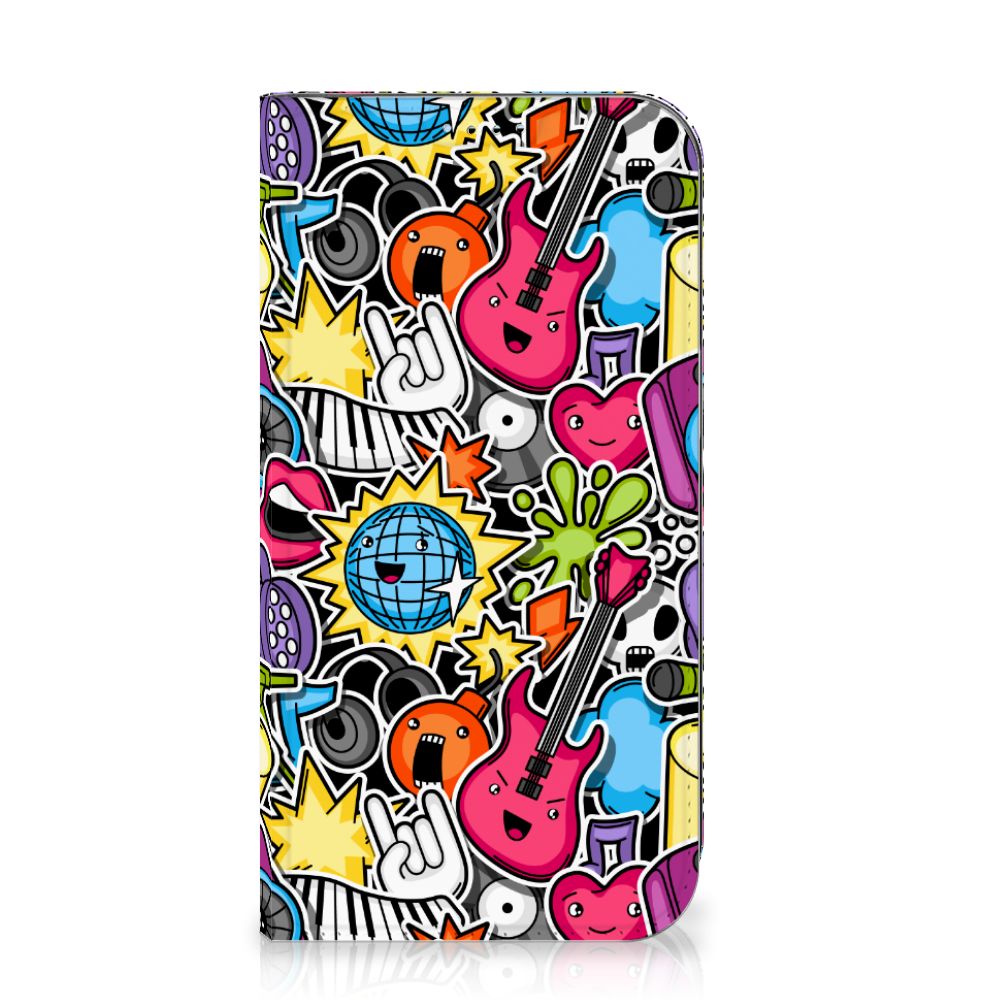 iPhone 15 Hippe Standcase Punk Rock met kleurrijke muziek en punk stijlen 🎸
