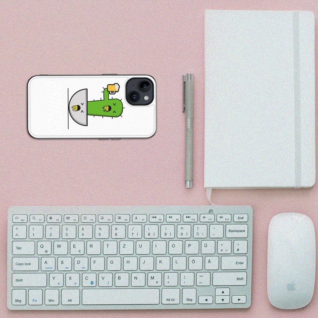 iPhone 15 Hoesje Braktus illustraties cactus bovenaanzicht
