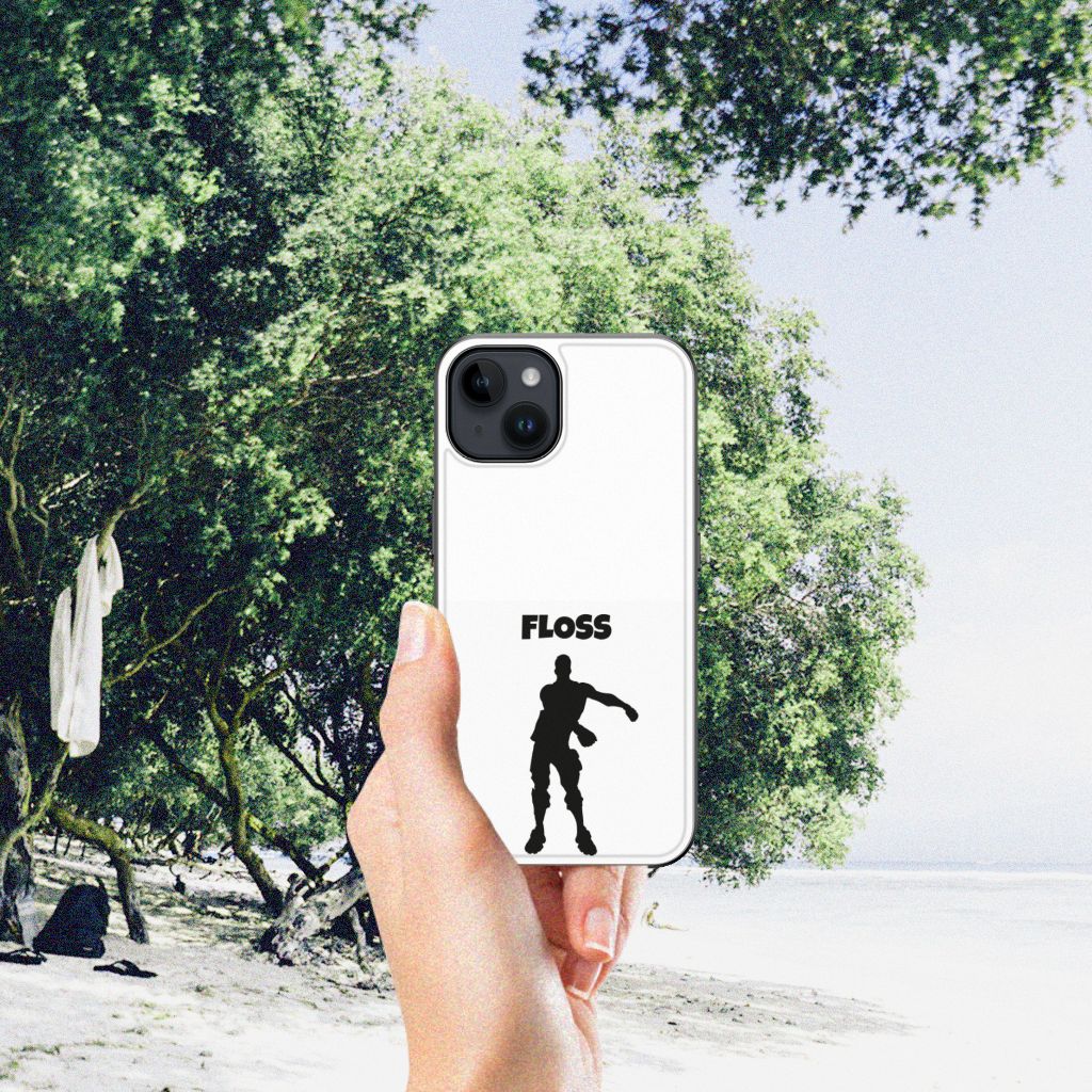 Apple iPhone 15 hoesje Floss illustraties zwart wit hand
