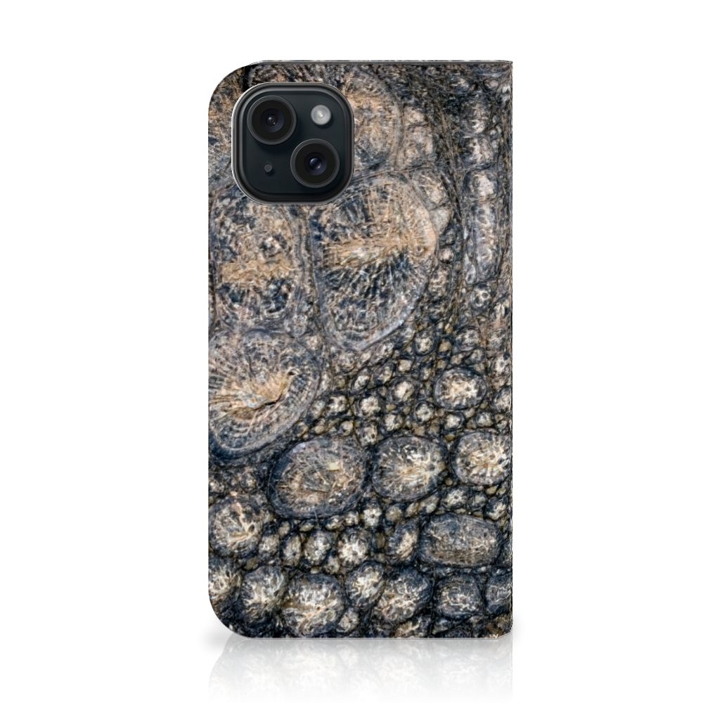 iPhone 15 Hoesje maken Krokodillenprint met realistische krokodilhuid textuur.