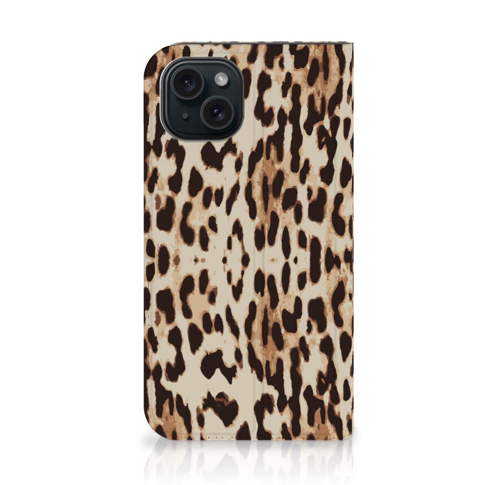 Apple iPhone 15 Hoesje maken Leopard hoesje leopardprint  achterzijde