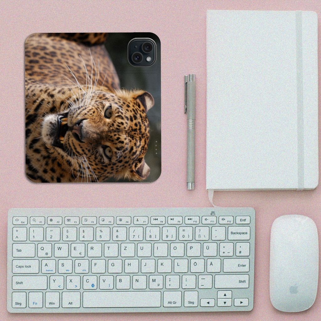 Apple iPhone 15 Hoesje maken Luipaard design close-up