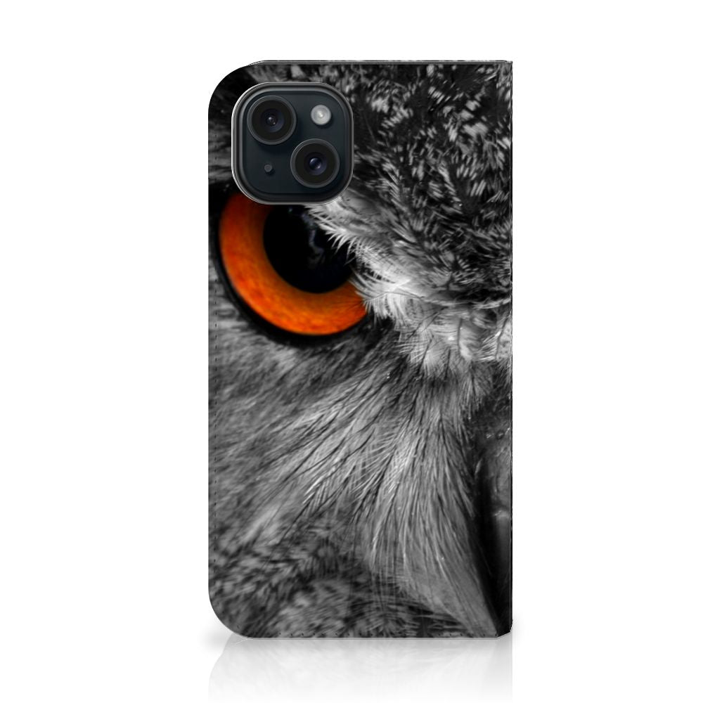 iPhone 15 Hoesje maken Uil uil close-up ontwerp