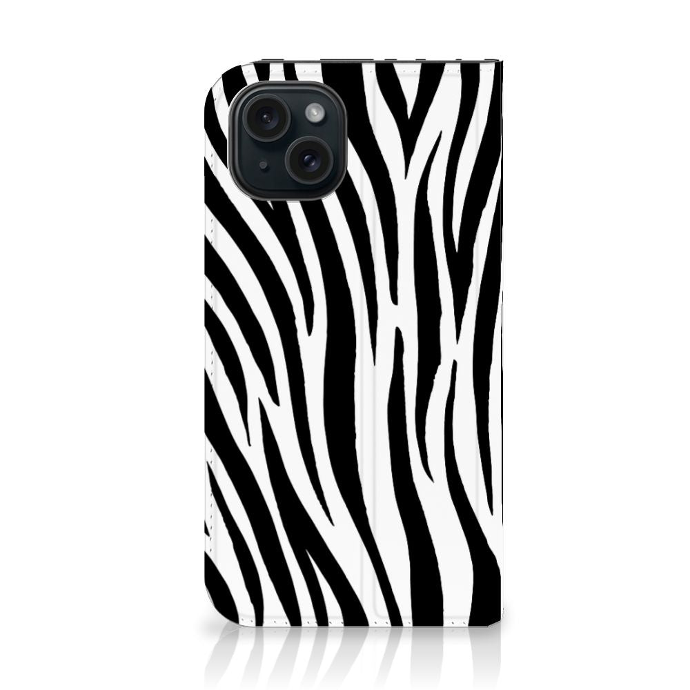 iPhone 15 Hoesje maken Zebra met zwart en witte zebra strepen, uniek design.